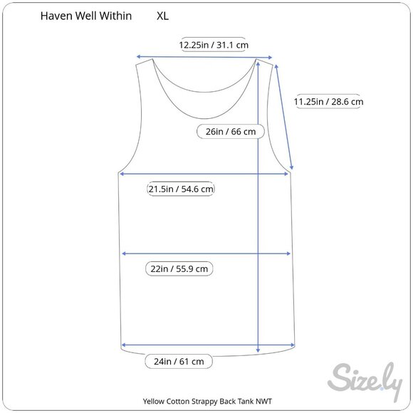 Haven Well Within Yellow Cotton Strappy Back Tank XL NWT - Picture 7 of 7